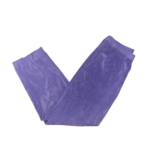 Vintage Nordstrom Purple Wide-Leg Velour Pants - Picture 3 of 4